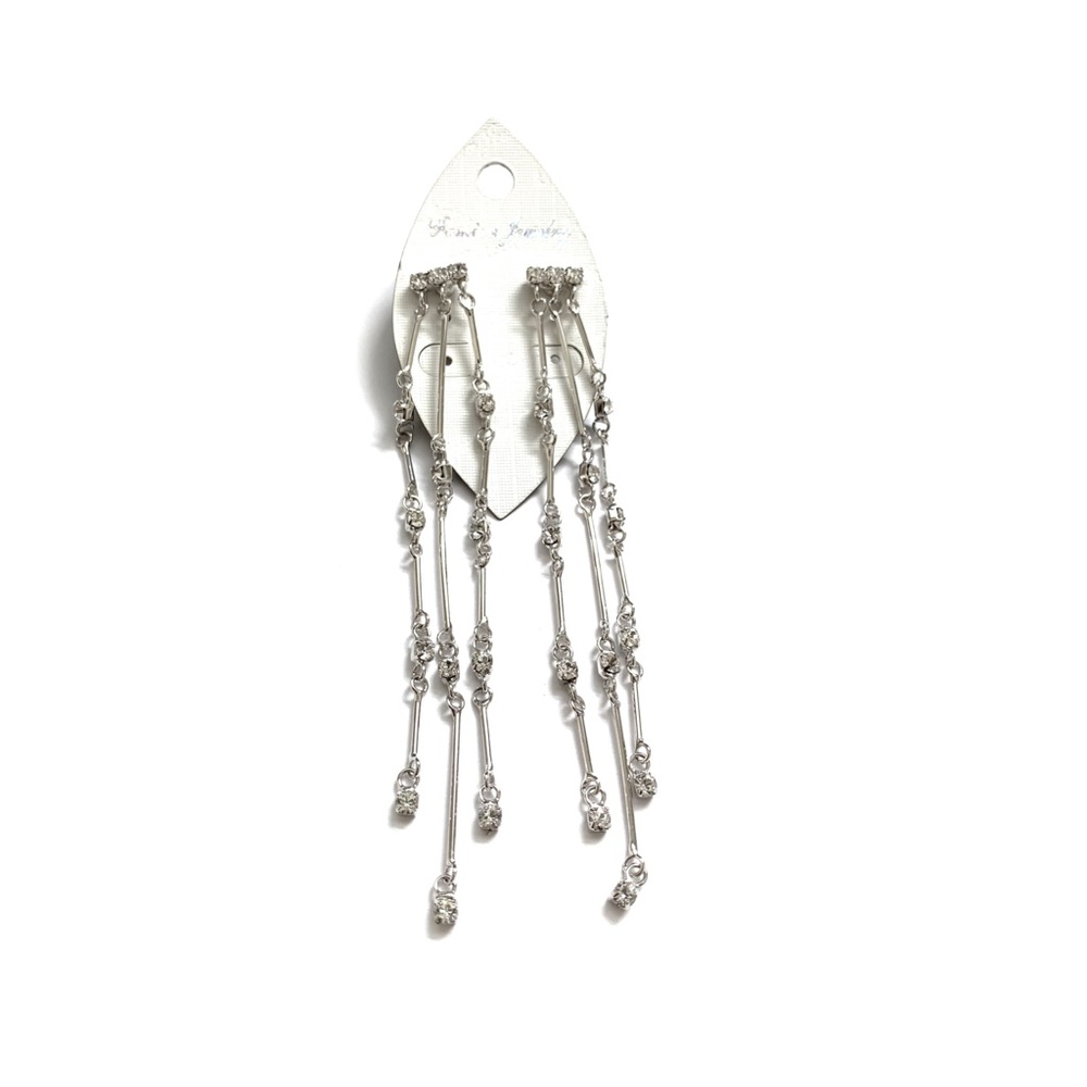 Clear Rhinestone Shoulder Duster Earrings